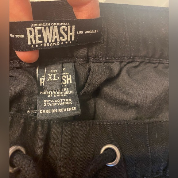 Rewash Jeans Womens XL Denim Joggers Drawstring Elastic Waist High Rise Black - Picture 7 of 9